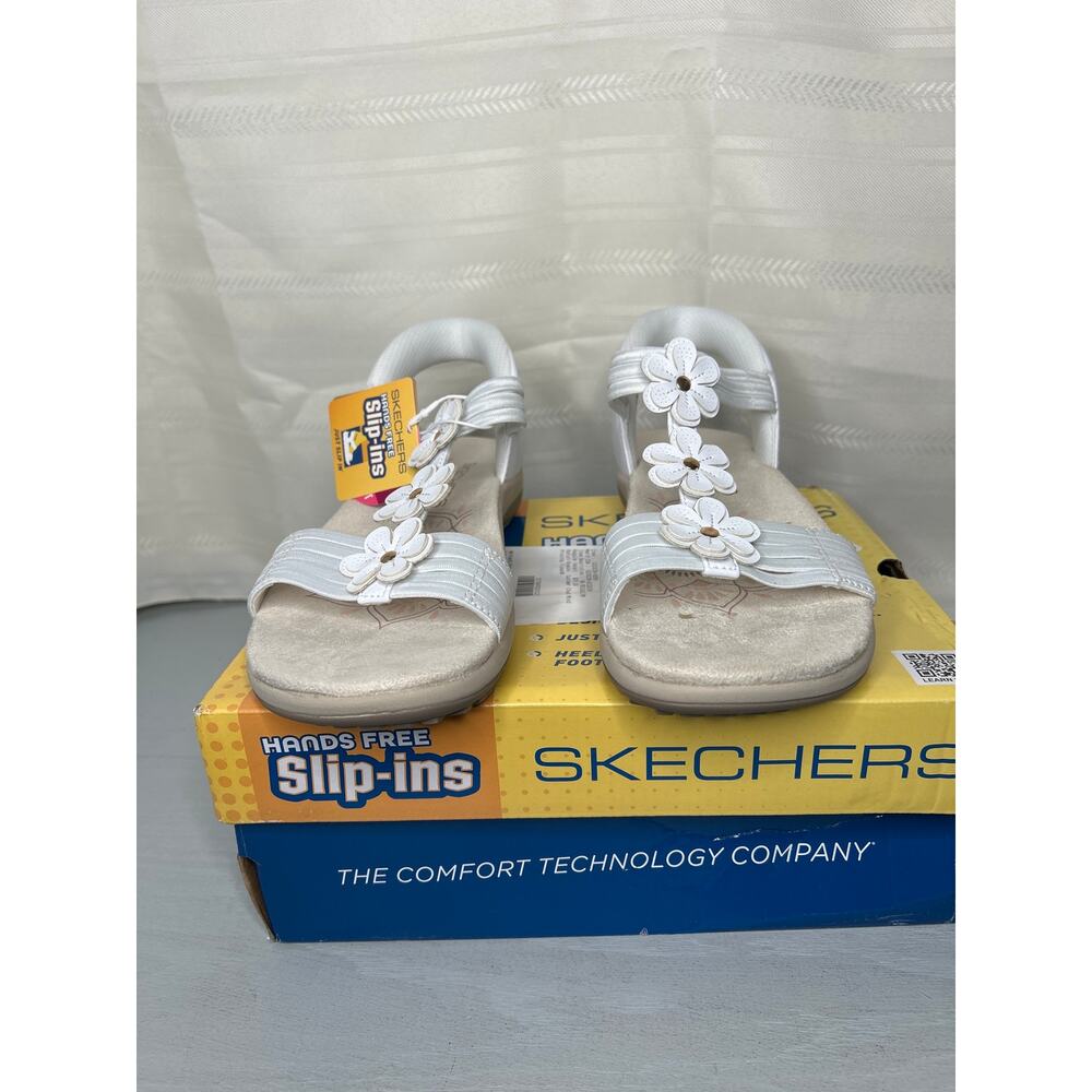 Skechers Reggae Slim Blooming Romance Slip-Ins Sandals White Size 9 - Picture 9 of 16